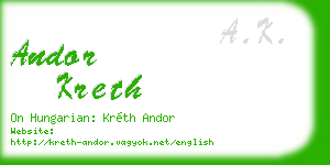 andor kreth business card